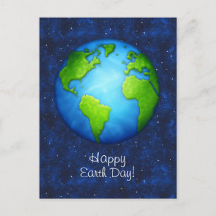 Planet Earth on space postcard