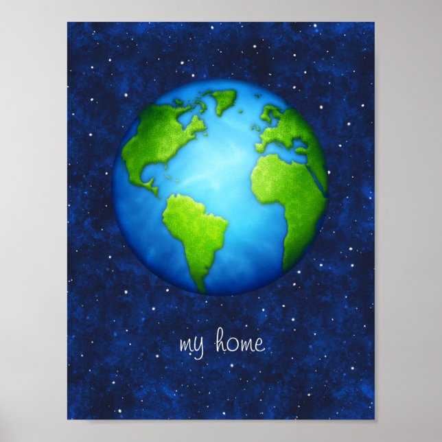 Planet Earth on space poster (Front)