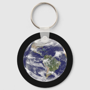 Planet Earth Photographic Round Globe Key Ring