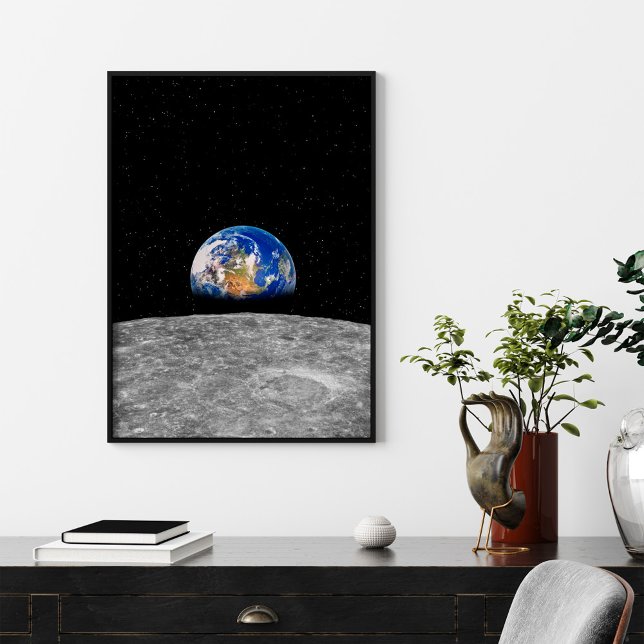 Planet earth rising over Moon Poster (Creator Uploaded)