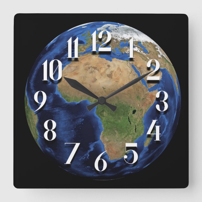 Planet Earth Satellite Image of Africa Wall Clock (Front)