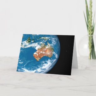 Planet Earth Showing Clouds Over Australia. Card