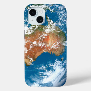 Planet Earth Showing Clouds Over Australia. iPhone 15 Case