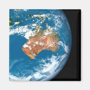 Planet Earth Showing Clouds Over Australia. Magnet