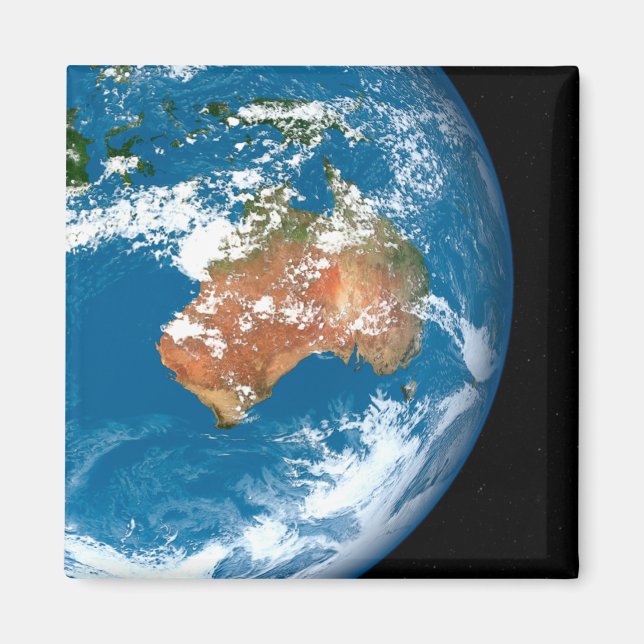 Planet Earth Showing Clouds Over Australia. Magnet (Front)