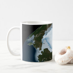Planet Earth Showing Sea Ice Coverage In 1980. Coffee Mug