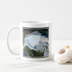 Planet Earth Showing Sea Ice Coverage In 1980. Coffee Mug