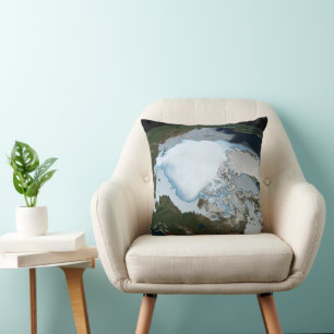 Planet Earth Showing Sea Ice Coverage In 1980. Cushion