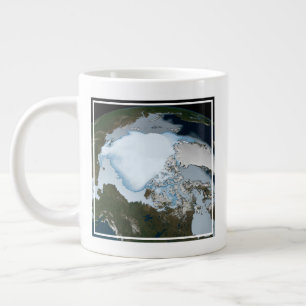 Planet Earth Showing Sea Ice Coverage In 1980. Large Coffee Mug