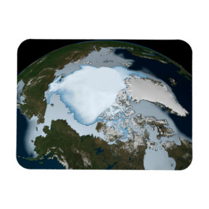 Planet Earth Showing Sea Ice Coverage In 1980. Magnet