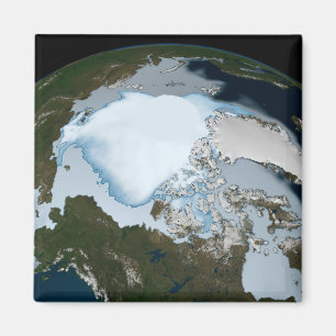 Planet Earth Showing Sea Ice Coverage In 1980. Magnet