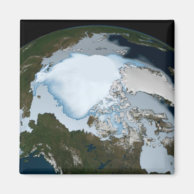 Planet Earth Showing Sea Ice Coverage In 1980. Magnet (Front)