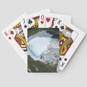 Planet Earth Showing Sea Ice Coverage In 1980. Playing Cards