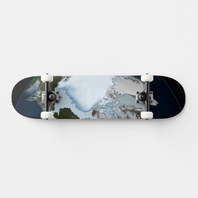Planet Earth Showing Sea Ice Coverage In 1980. Skateboard (Horz)