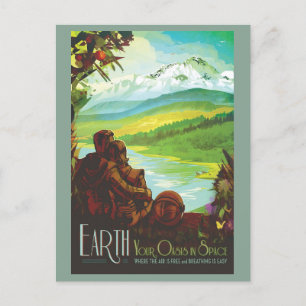 Planet Earth Space Solar System Postcard