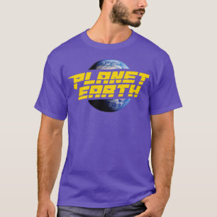 Planet earth space universe badge T-Shirt