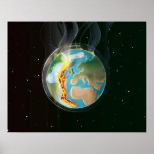 Planet Earth Tectonic Plates Poster