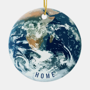 Planet Earth with Text (customisable) Ceramic Tree Decoration