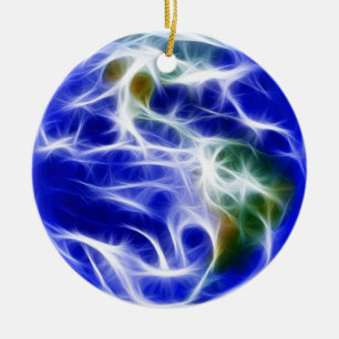 Planet Earth World Globe Ceramic Tree Decoration