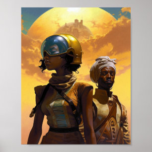 Planet Explorers Afrofuturistic Science Fiction Poster