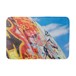 planet graffiti bath mat