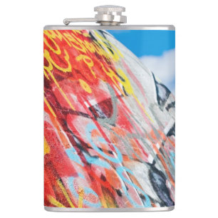 planet graffiti hip flask