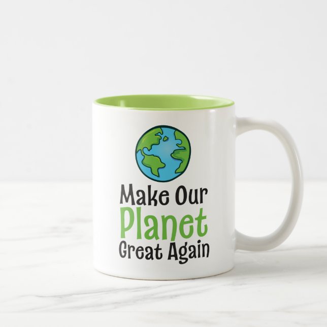 Planet Great Again 11 oz Two-Tone Mug (Right)