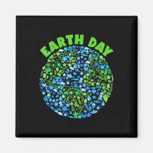 Planet Green Blue Nature Elements Earth Day Men Wo Magnet