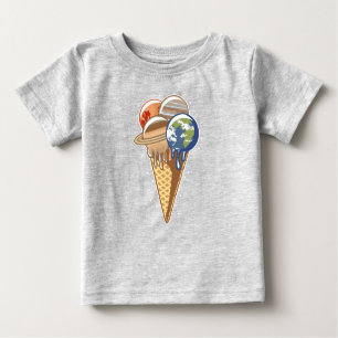 Planet Ice Cream Cone Funny Food Baby T-Shirt