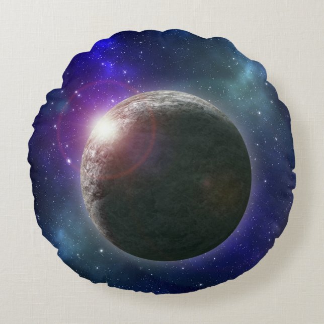 Planet, In The Galaxy,  Round Cushion (Front)