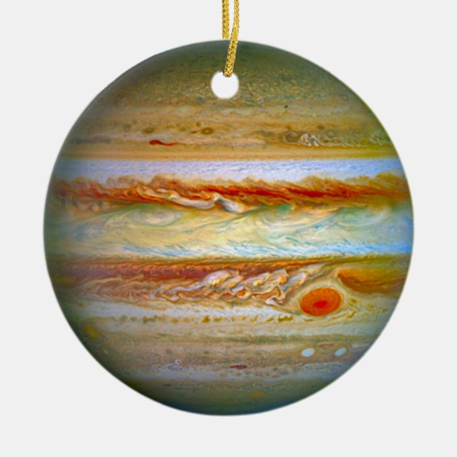 Planet Jupiter Christmas Ceramic Tree Decoration (Front)