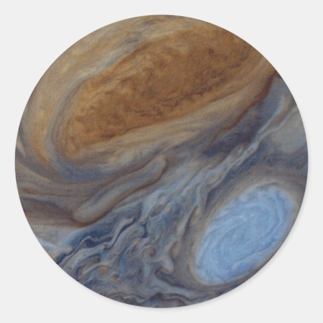Planet Jupiter Great Red Spot Classic Round Sticker (Front)