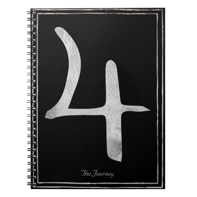 Planet Jupiter hammered silver stylised symbol  Notebook (Front)