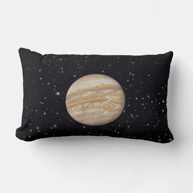 Planet Jupiter Starry Sky Lumbar Throw Pillow (Front)