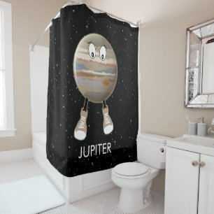 Planet Jupiter & Stars Shower Curtain