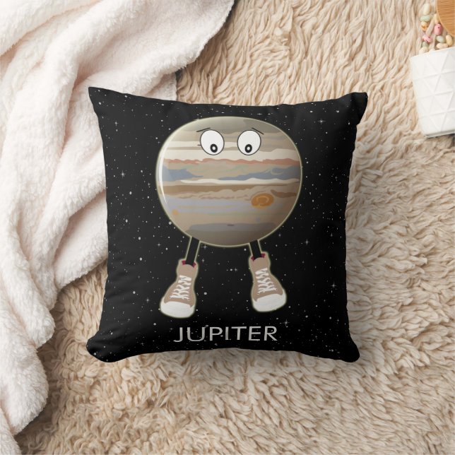 Planet Jupiter & Stars Throw Pillow (Blanket)