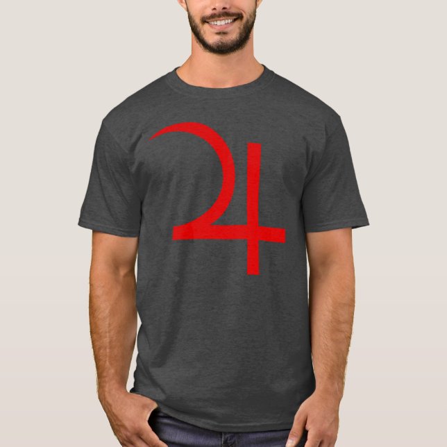 Planet Jupiter Symbol (red) T-Shirt (Front)