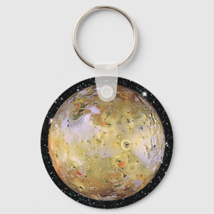 PLANET JUPITER'S MOON IO star background Key Ring