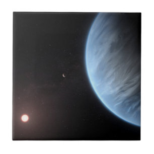 Planet K2-18b, Host Star And Accompanying Planet. Ceramic Tile