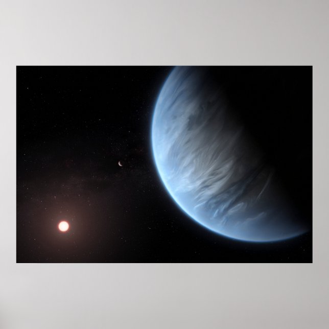 Planet K2-18b, Host Star And Accompanying Planet. Poster (Front)