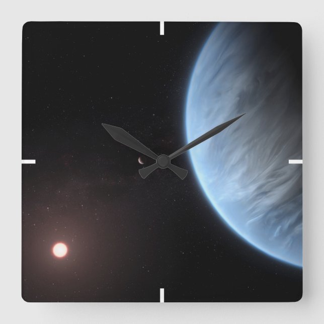 Planet K2-18b, Host Star And Accompanying Planet. Square Wall Clock (Front)