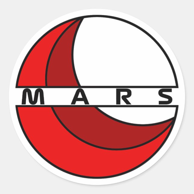 PLANET MARS CLASSIC ROUND STICKER (Front)