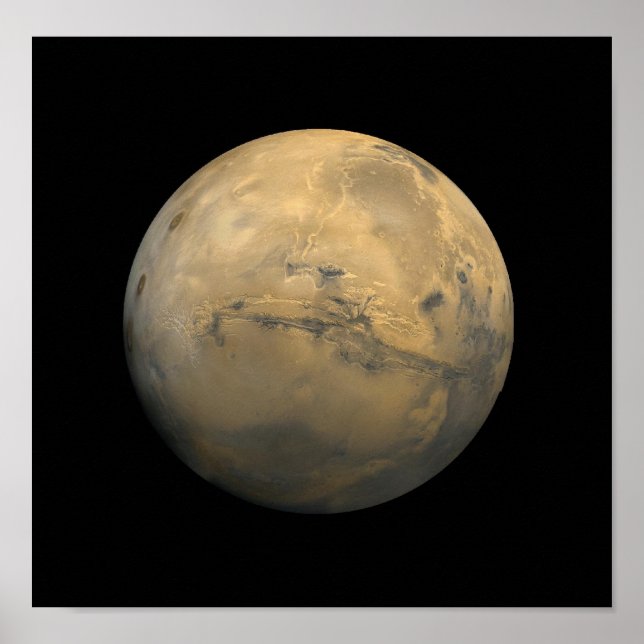 Planet Mars in the solar system NASA Poster (Front)