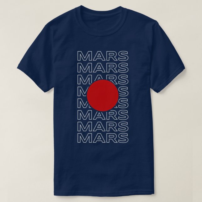 Planet Mars Minimal Design  T-Shirt (Design Front)