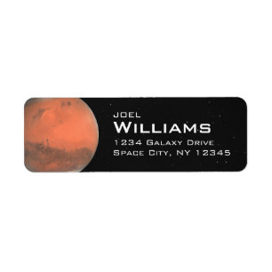 Planet Mars Solar System Space Return Address Return Address Label
