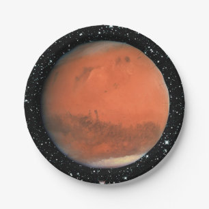 PLANET MARS true colour star background ~ Paper Plate