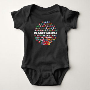 Planet Meeple, White Text Baby Shirt