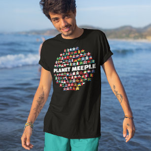 Planet Meeple, White Text Mens Shirt