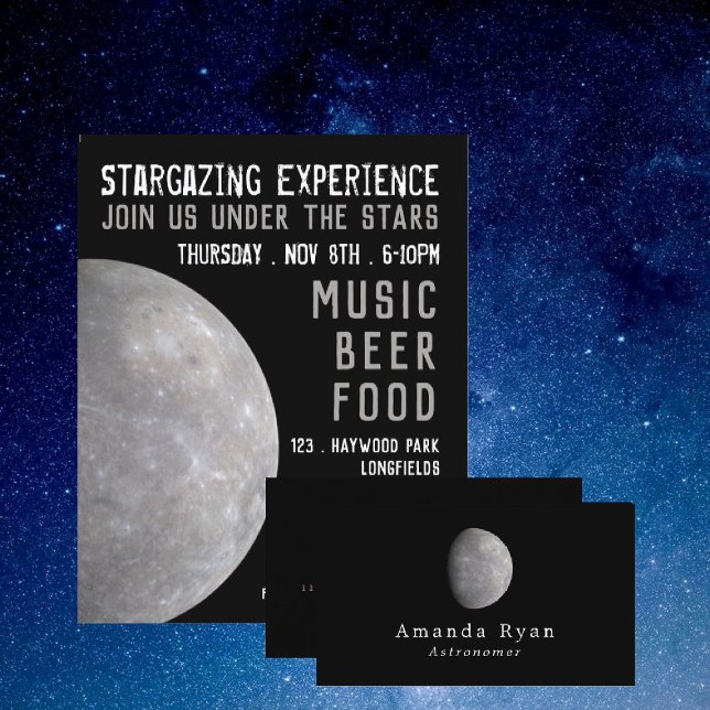 Planet Mercury, Planetarium Event Advertising Flyer (Creator Uploaded)