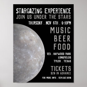 Planet Mercury, Planetarium Event Advertising Poster